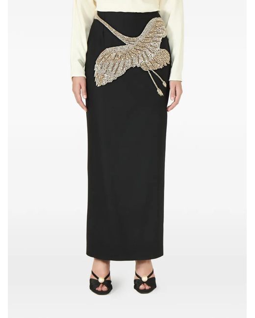 Costarellos Black Nirvelli Crystal-Embellished Maxi Skirt