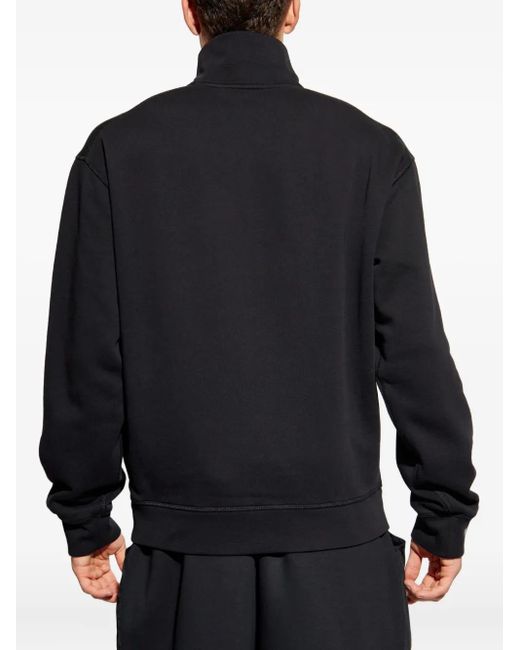 DSquared² Blue Logo-Embroidered Zip-Up Sweatshirt for men