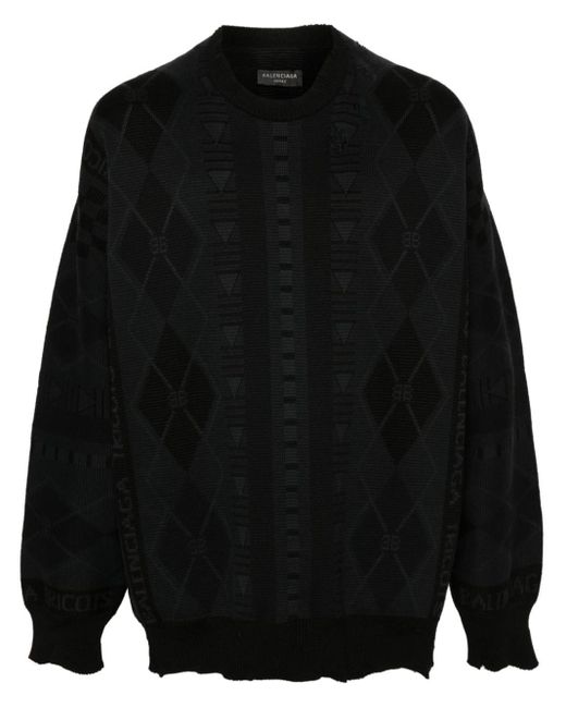 Balenciaga パターンジャカード スウェットシャツ Black
