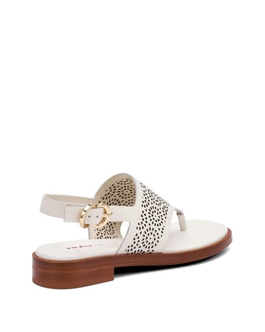 Frau White Perforated Sandals