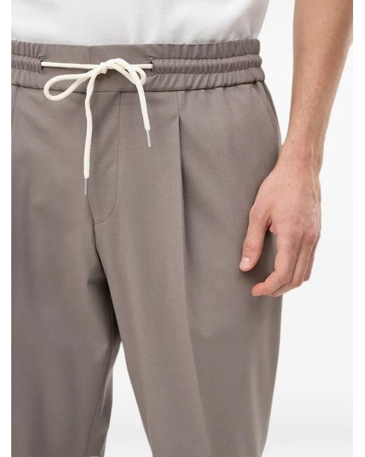 HUGO Gray Drawstring Pleated Trousers for men
