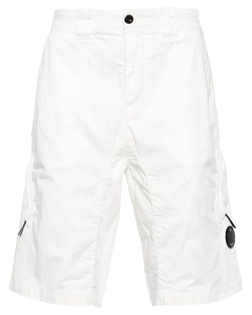 C P Company White Lens-detail Bermuda Shorts for men