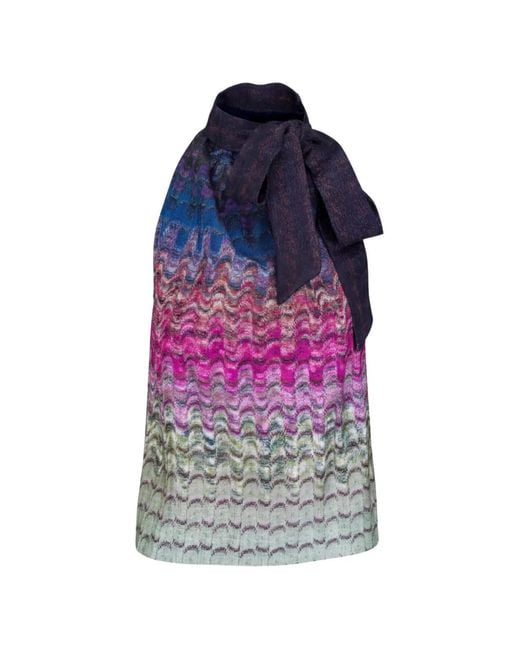 Missoni Blue Top With Iridescent Kaleidoscopic-Motif