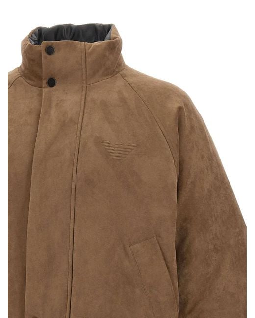 メンズ Emporio Armani リバーシブル ボンバージャケット Brown