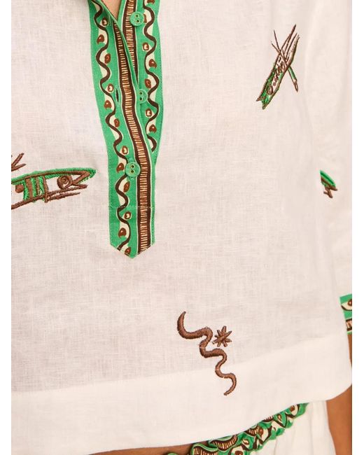 ALÉMAIS White Wanda Embroidered Shirt