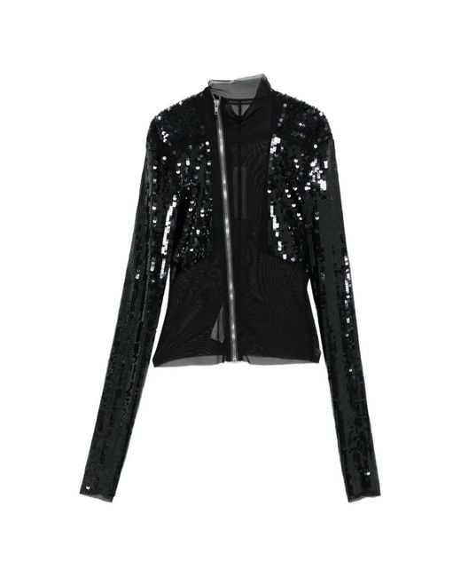 Rick Owens Black Gary Sequin Mesh Jacket