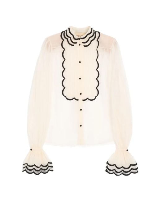 Valentino Garavani White Embroidered Organza Shirt