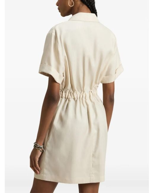 Woolrich Natural V-Neck Mini Dress