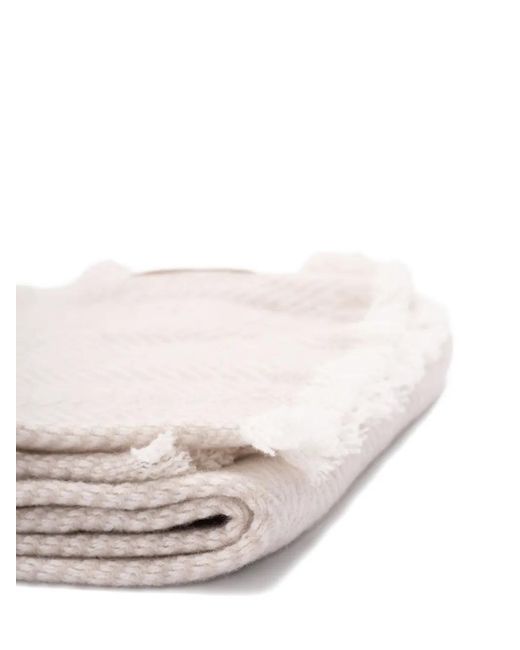 Brunello Cucinelli Pink Herringbone Cashmere Scarf for men