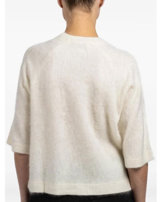 Autumn Cashmere Natural Kurzärmeliger Pullover