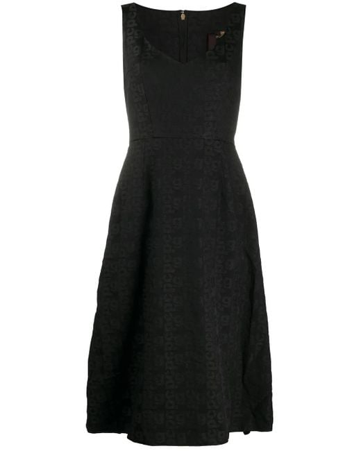Comme des Garçons Black Monogram A-line Midi Dress