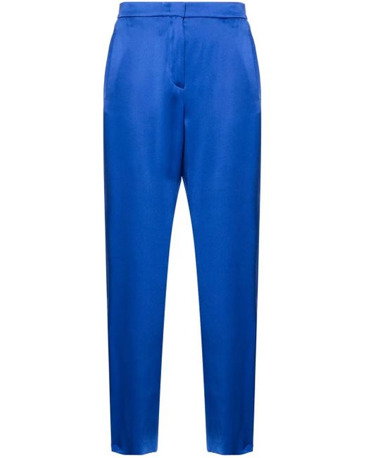 Giorgio Armani Blue Tapered Silk Trousers
