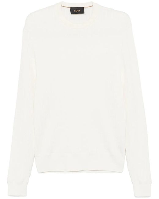 Pull Eldo Boss pour homme en coloris White
