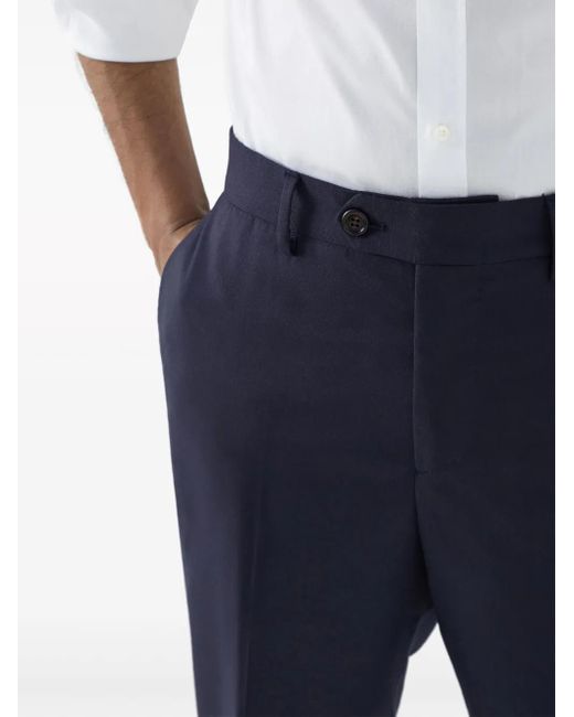 Brunello Cucinelli Blue Straight-Leg Cashmere Trousers for men