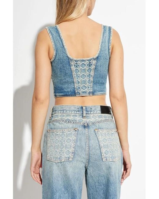 Amiri Blue Ma Quad Corset Top