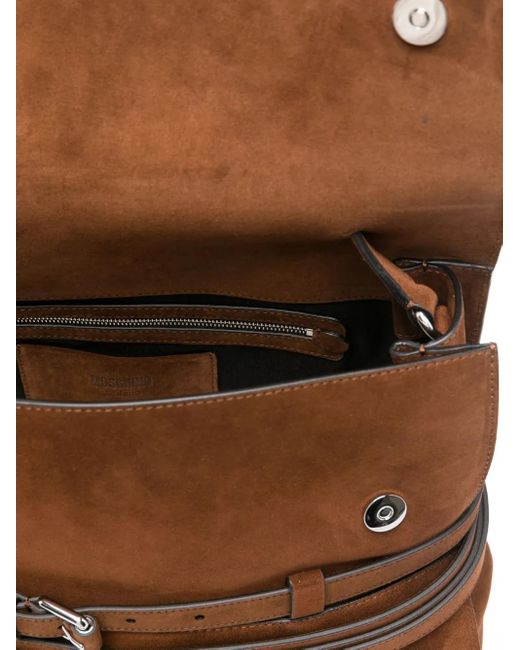 Sac Porté Épaule À Détail De Ceinture Moschino en coloris Brown