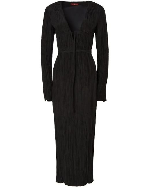 Altuzarra Black Carol Crinkled Midi Dress