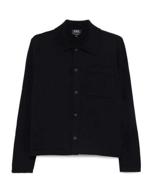 Cardigan Con Bottoni di A.P.C. in Black da Uomo