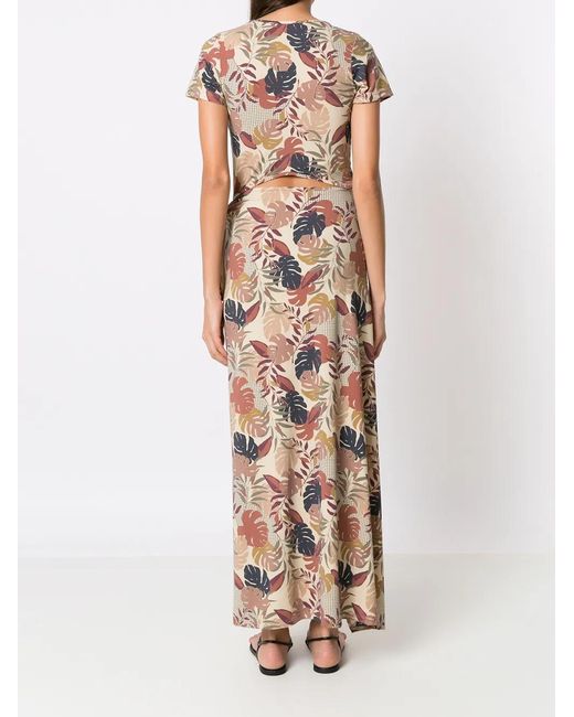 Amir Slama Multicolor Palm Leaf Print Maxi Dress