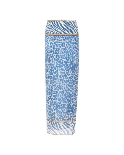 Mc2 Saint Barth Blue Safari-Print Thaiti Maxi Skirt