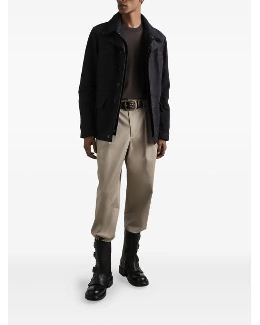 Dolce & Gabbana Black Button-Fastening Patch-Pocket Coat for men