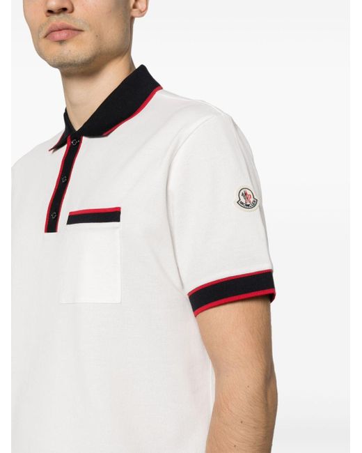 Moncler Poloshirt Met Logopatch in het White voor heren