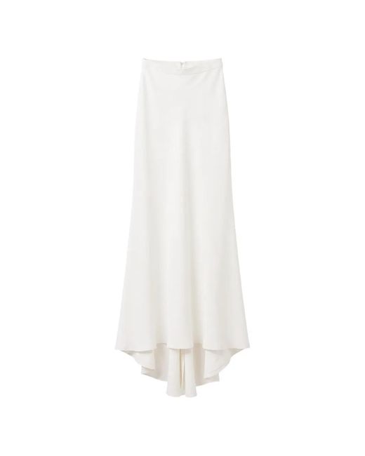 Gemy Maalouf White High-Low-Hem Long Skirt