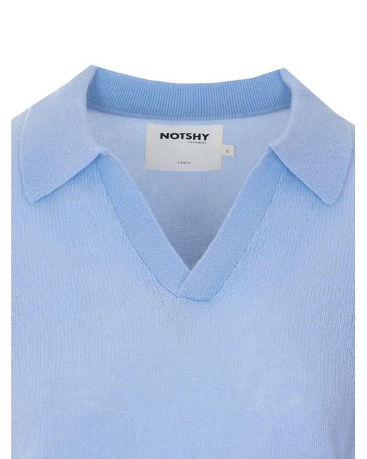 Not Shy Blue Polo Shirt