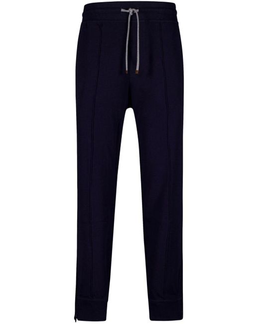 Brunello Cucinelli Blue Drawstring-waist Chino Trousers for men