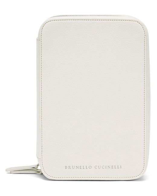 Brunello Cucinelli White Leather Eyewear Case