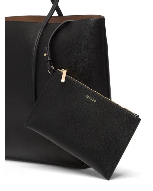 Calvin Klein Black Sac Cabas Foil À Logo