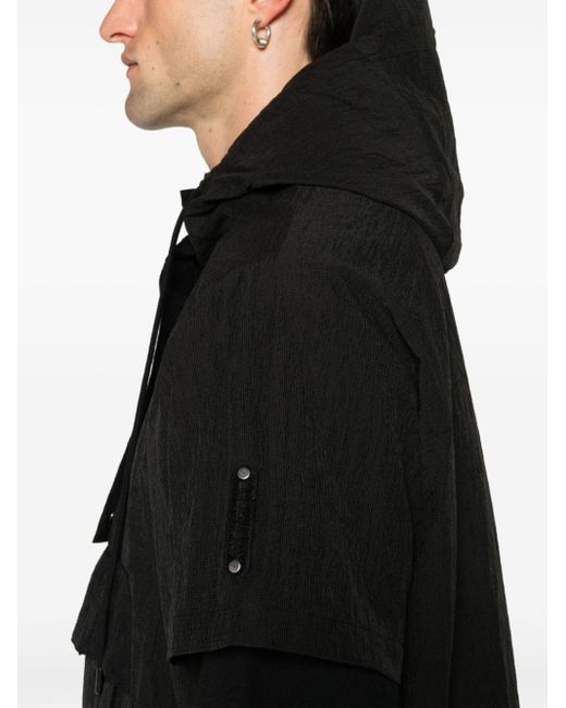 A_COLD_WALL* Black Overlay Crinkled Hoodie for men