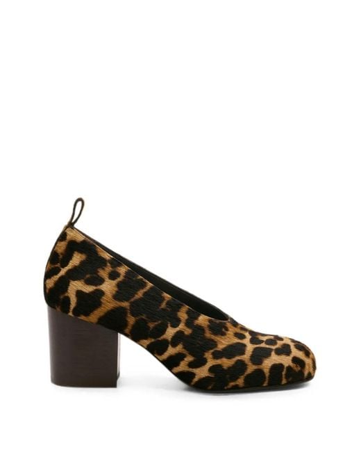 AMI Multicolor Escarpins En Cuir De Vachette Imprimés Léopard