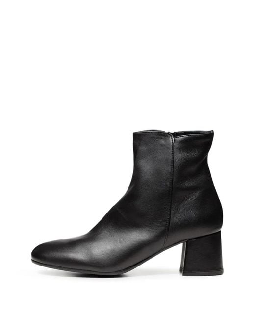 Poche Paris Black Leather Ankle Boots