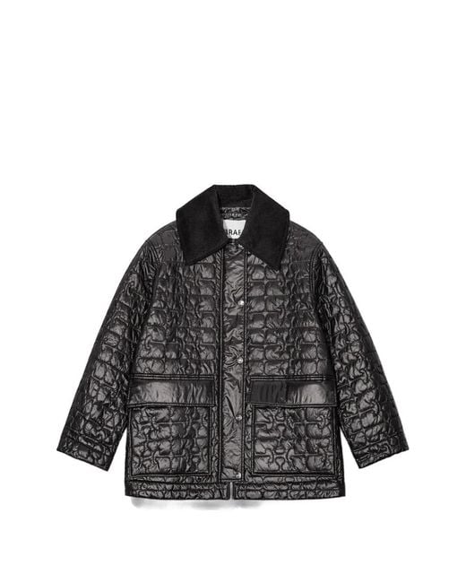 Ganni Black Quilted Flap-Pocket Jacket