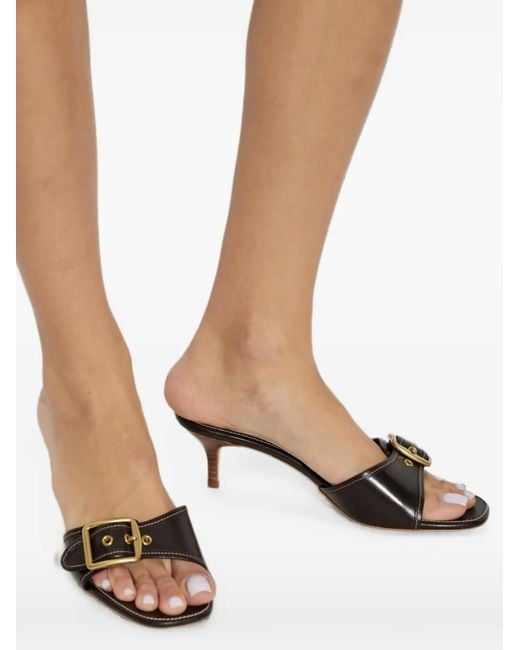 COACH Brown Margot Buckle-Detail Sandals