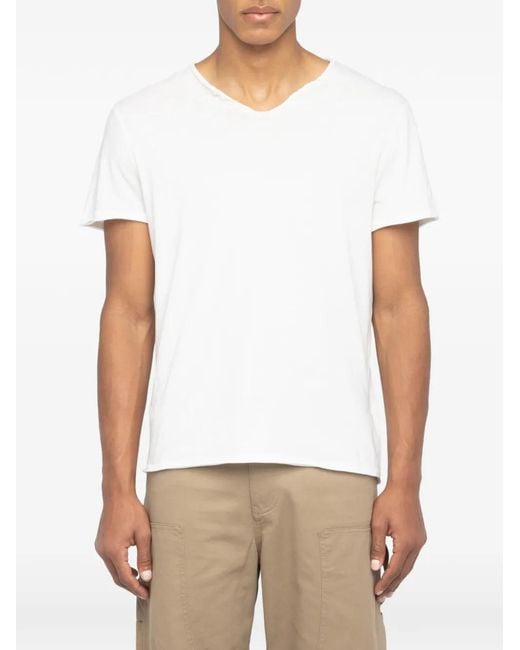 Zadig & Voltaire White V-Neck Short-Sleeve T-Shirt for men