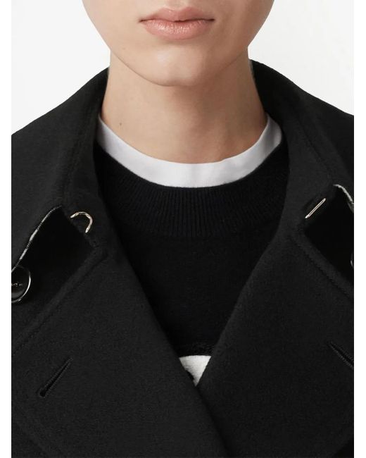 Burberry Black Cashmere Kensington Trench Coat