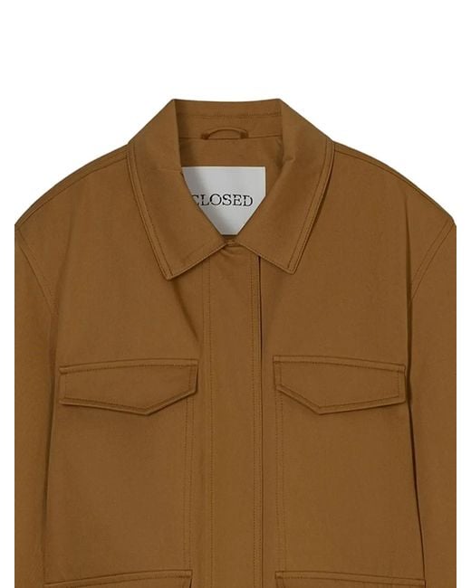 Closed Brown Flap-Pocket Jacket