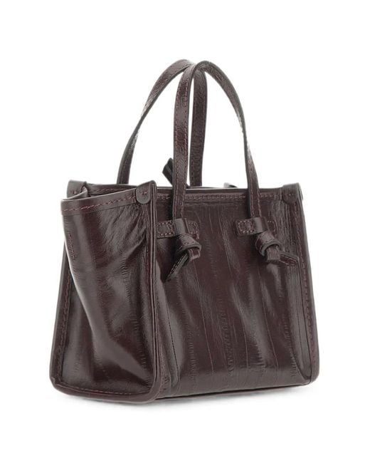 MARCELLA CLUB Brown Small Miss Marcella Leather Tote Bag