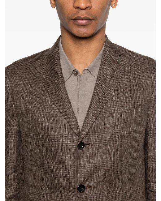 Chaqueta A Cuadros Con Botones Boglioli de color Brown
