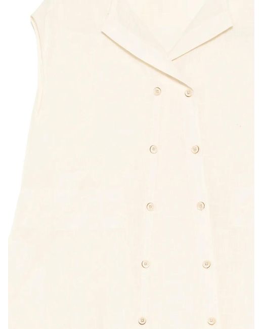 Forme D'expression White Double-Breasted Dress