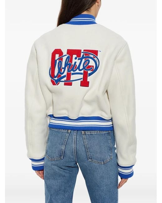 Off-White c/o Virgil Abloh Blue Veste Bomber À Patch Logo