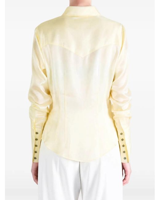 Enfants Riches Deprimes Natural Western-Style Silk Shirt