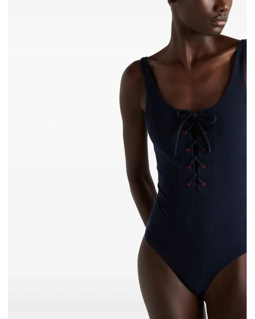 Prada Blue One-Piece Stretch Jersey Swimsuit