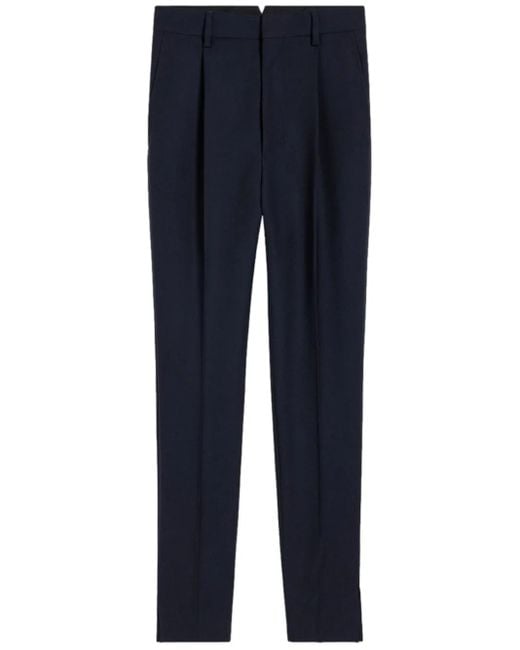 AMI Blue High-Waisted Tailored Trousers