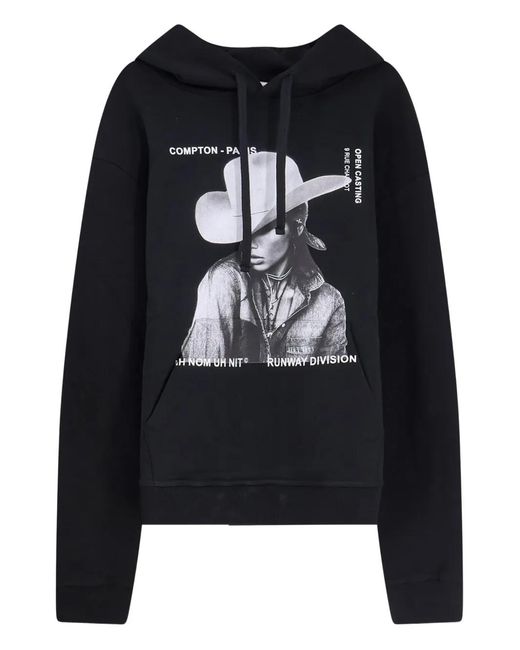 Ih Nom Uh Nit Black Graphic-Print Hood Hoodie for men