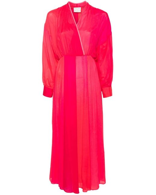 Robe longue en soie à effet de transparence Forte Forte en coloris Pink