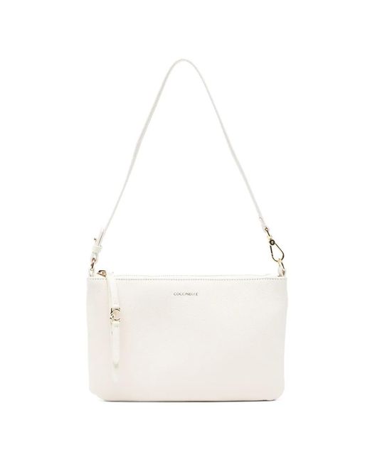 Coccinelle White Mini C-Easy Grained Clutch Bag