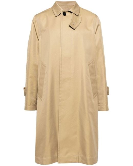 Sacai Natural Single-breasted Pleated Coat for men